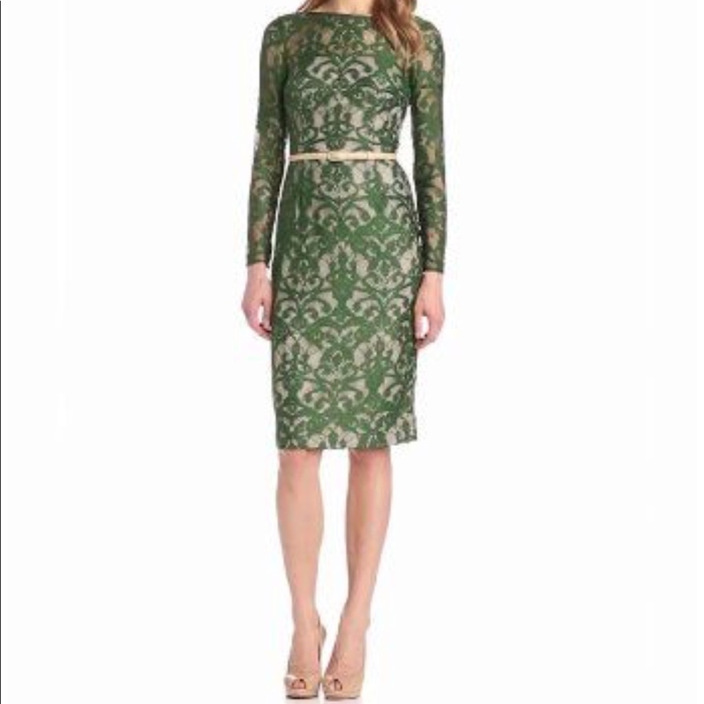Maggy London Green Lace Sheath dress